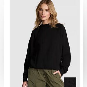 NWT VICTORIA’S SECRET PINK CAMPUS FLEECE™ MOCK-NECK SWEATSHIRT XXL BLACK